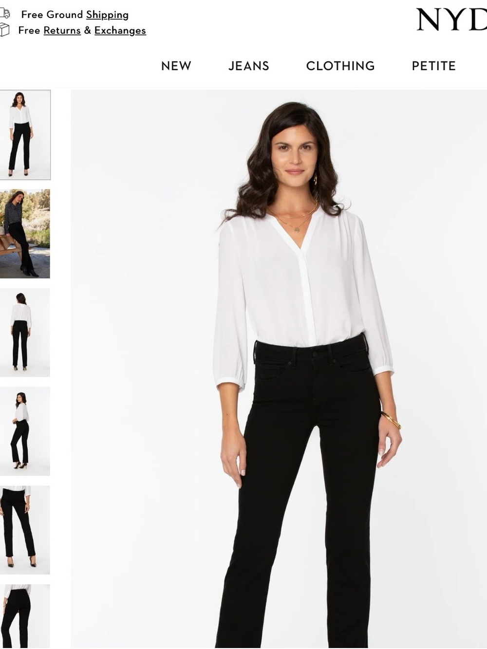 NYDJ Straight Leg Jeans in Black NWT